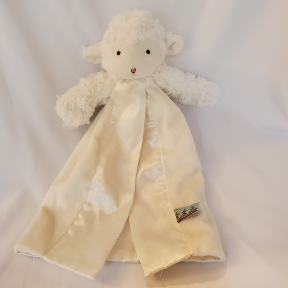 Bunnies by the Bay Carrots White Lamb Lovey 11" Tall Plush Security Blanket - Picture 1 of 6
